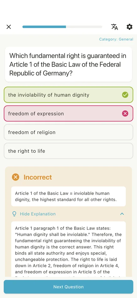 Question with detailed explanation about Article 1 of the Basic Law